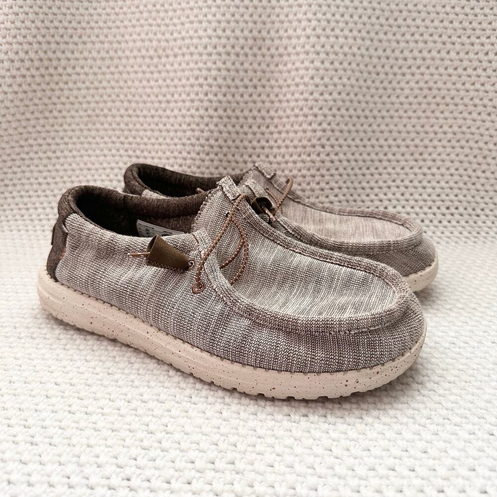 Hey Dude Men's Wally Stretch Slip On Limestone Beige Gray Casual Loafer Shoe 8